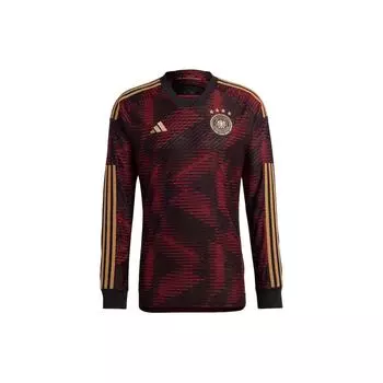 Adidas Полосатая футболка с V-образным вырезом и длинным рукавом в стиле ретро, мужская красная футболка HF1471 L