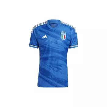 Adidas Полосатая спортивная футболка с короткими рукавами и логотипом, мужские топы, синие HS9891 M