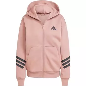Adidas Полосатая толстовка с капюшоном и застежкой-молнией, с длинными рукавами, женская толстовка Warm-Clay JE0177 S