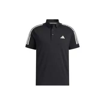 Adidas Полосатый логотип с коротким рукавом и принтом, мужская рубашка поло, черный цвет HT6862 XXL