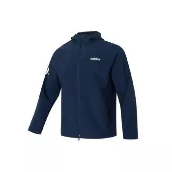 Adidas Полосатый логотип с принтом, повседневная спортивная тренировочная куртка для мужчин, темно-синяя куртка JE3553 XL