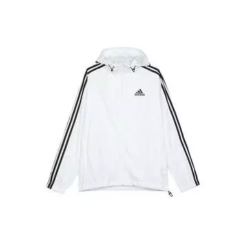Adidas Полосатый логотип с принтом Спортивная тренировочная куртка с капюшоном Мужские куртки Белые HE4320 XL