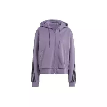 Adidas Полосатый повседневный свитшот с капюшоном и длинным рукавом, женский свитшот, фиолетовый IL3050 M