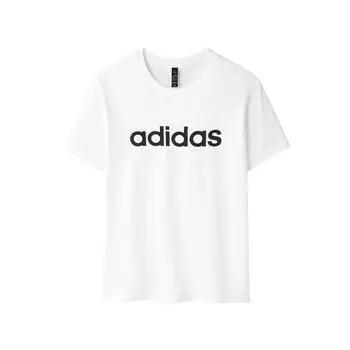Adidas Повседневная футболка с коротким рукавом и круглым вырезом, унисекс, белая JF3219 L