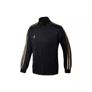 Adidas Повседневная куртка с воротником-стойкой и полосками по бокам в винтажном стиле, куртка унисекс, черная, золотая TR30J1-BG XL