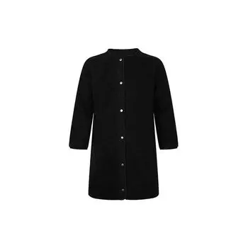 Adidas Повседневная куртка средней длины с застежкой-кнопкой из плюшевой трикотажной ткани Женская куртка черного цвета ED1512 XL