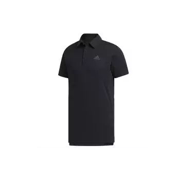 Adidas Повседневная однотонная спортивная рубашка поло с коротким рукавом Мужские топы Черный FK1414 S