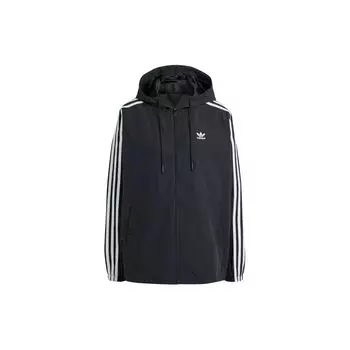 Adidas Повседневная спортивная куртка с капюшоном на молнии с боковой полосой Женская верхняя одежда черного цвета IR8095 XS