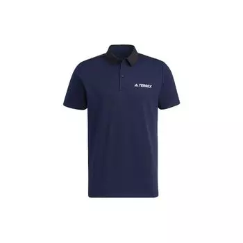 Adidas Повседневная спортивная рубашка поло с коротким рукавом, мужские топы, темно-синий GN7610 M