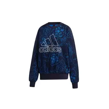 Adidas Повседневная спортивная толстовка с круглым вырезом с принтом, женская толстовка синего цвета GT6486 M