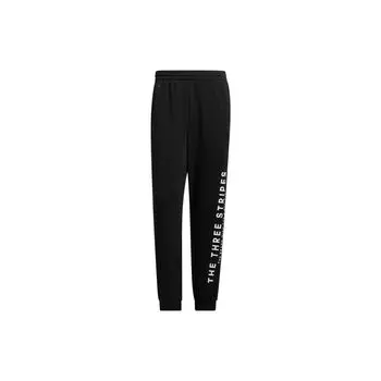 Adidas Повседневные брюки с эластичной резинкой на талии и принтом алфавита, унисекс, черные IA9433 L