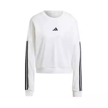 Adidas Повседневный полосатый свитер с круглым вырезом и длинным рукавом, женская толстовка, белая JD5285 S