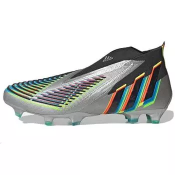 Adidas Predator Edge+ FG Silver Metallic Black Мужские кроссовки Core-Black Team-Solar-Green HR1560 41