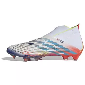 adidas Predator Edge+ Low FG Al Rihla Pack — белые мужские кроссовки Cloud-White Solar-Yellow Power-Blue GW1040 43