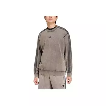 Adidas Премиальный базовый свитшот с круглым вырезом, выстиранный в стиле ретро, черный, мужской, уличная одежда JD0246 S