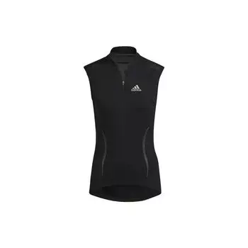 Adidas Принт логотипа Slim Fit Дышащий топ без рукавов Женские топы Черный HU2035 S