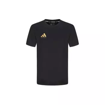 Adidas Футболка с принтом логотипа, повседневная, спортивная, дышащая, приятная для кожи, легкая, быстросохнущая, с круглым вырезом и коротким рукавом, унисекс, футболки ADICLTS24CTKP-BG L