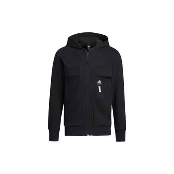 Adidas Простая вязаная куртка с капюшоном, мужская верхняя одежда, черная HE5132 S