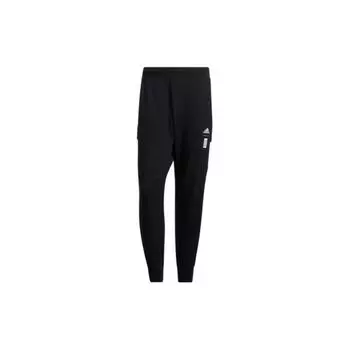 Adidas Прямые спортивные штаны с эластичной талией, мужские брюки, черные HE5136 S