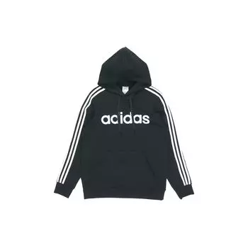 Adidas Пуловер с капюшоном с флисовой подкладкой для тепла и комфорта Мужские топы Черный DQ3096 XS
