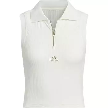 Adidas Pure Color Спортивный жилет без рукавов с воротником Женские топы Белый JI9804 XL