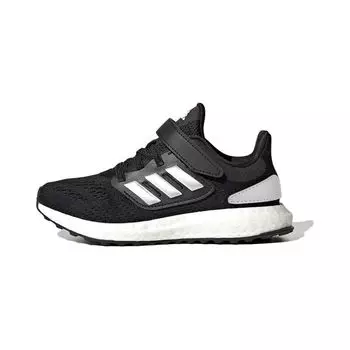 Adidas PureBoost 22 C черные серебристые металлические белые детские кроссовки Core-Black Cloud-White IF5546 28