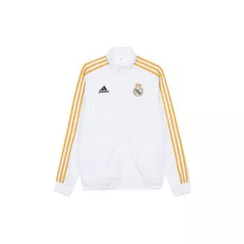 Adidas Real Madrid Football Series Stand Collar Повседневная спортивная куртка с длинным рукавом Мужская куртка белого цвета HY0618 S
