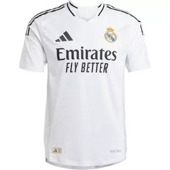 Adidas Real Madrid SS24 Alphabet Print Casual Outdoor Comfort V-образный вырез с коротким рукавом Футболка мужская Топы Белый IX8095 L