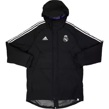 Adidas Real Madrid Stadium 2022-23 Удобная спортивная куртка с капюшоном на молнии унисекс куртки черные HA2579 L