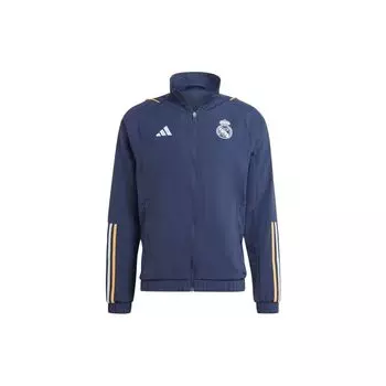 Adidas Real Madrid Tiro 23 Presentation Спортивный топ с полосатой курткой с логотипом и длинными рукавами Мужские топы Чернильно-синий IB0862 S