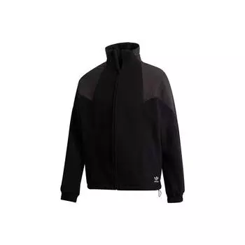 Adidas Retro Stand Collar Теплая спортивная повседневная куртка мужская куртка черного цвета GE0838 S