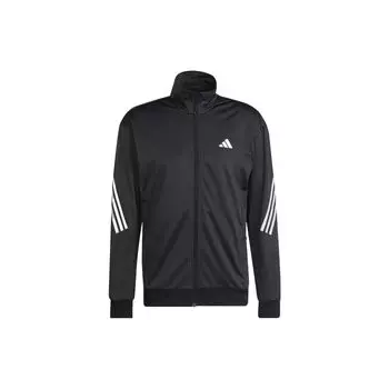 Adidas с логотипом и полосатой отделкой, влагоотводящая спортивная куртка, мужская верхняя одежда, черный HT7176 M