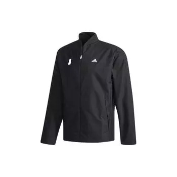 Adidas с логотипом и принтом, однотонная куртка с воротником-стойкой, мужские куртки, черные CV6231 XL