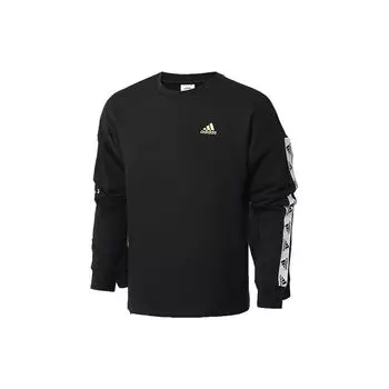 Adidas с логотипом и принтом, повседневный пуловер с круглым вырезом, мужская толстовка, черный GL2215 S
