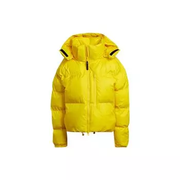Adidas с принтом логотипа на молнии с капюшоном, хлопковая куртка, женская верхняя одежда, желтый HG6891 L