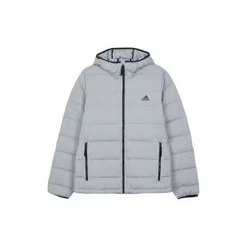 Adidas с принтом логотипа, пуховик с капюшоном, мужская верхняя одежда, серебристо-серый H59836 XXL