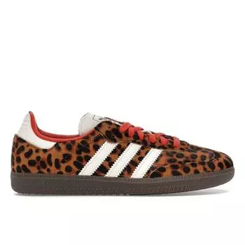 adidas Samba OG Cheetah Pack - любимые красные женские кроссовки коричневые-черные-кремовые-белые JI2734 36