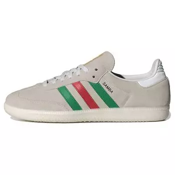 Adidas Samba OG Crystal White Green Scarlet Женские кроссовки Серо-зеленые IG1826 43