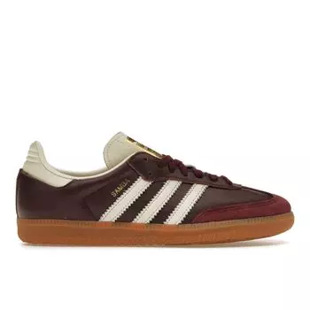 adidas Samba OG Maroon Женские кроссовки красный кремово-белый золотисто-металлик ID0477 36