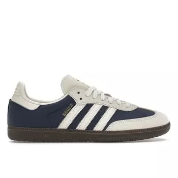 adidas Samba OG Night Indigo Crew White Женские кроссовки Сине-кремово-бело-золотые-металлические IG1968 36