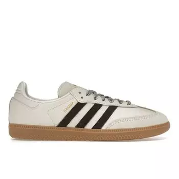 Adidas Samba OG Off White Темно-коричневые женские кроссовки Cream Gum JS3181