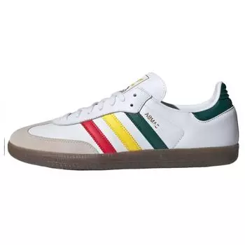 Adidas Samba OG Rasta — белые мужские кроссовки Cloud-White Yellow Collegiate-Green IH3118 36