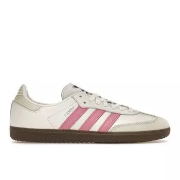 Adidas Samba OG White Lucid Pink женские кроссовки Cloud-White Wonder-White IG1962