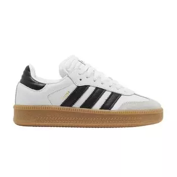 Adidas Samba XLG J белые черные резиновые детские кроссовки Cloud-White Core-Black JH6516 40