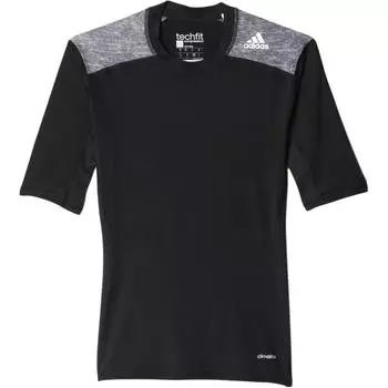 Adidas Серия Tech Fit Удобная Мягкая Приятная к коже Футболка с коротким рукавом Мужские топы Черный AJ4973 L