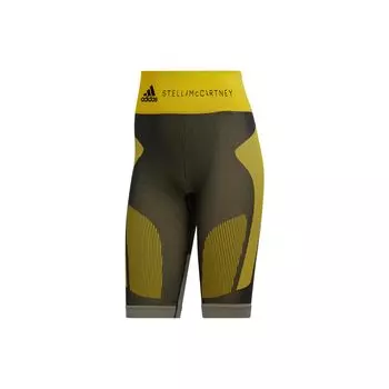 Adidas Шорты для фитнеса с высокой талией Color Block, женские, желтые, HI6048 S