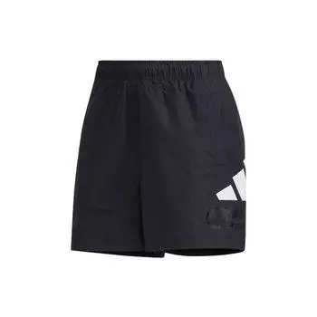 Adidas Шорты с логотипом Sub с ярким логотипом, однотонные, прямые, с эластичной талией, спортивные повседневные шорты, женские шорты, черные GL5629 XS
