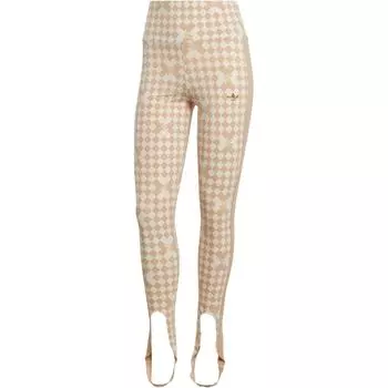 Adidas Колготки женские Ski Chic Allover Print Tights желтые белые IA3916 XS