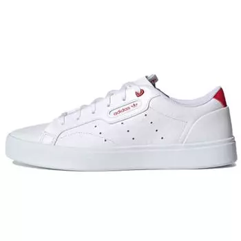 adidas Sleek Heart Embossed — Женские кроссовки White Scarlet Cloud-White Core-Black FZ1829 36