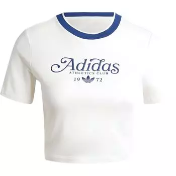 Adidas Slim 3-полосная футболка женские топы белые IX3532 S
